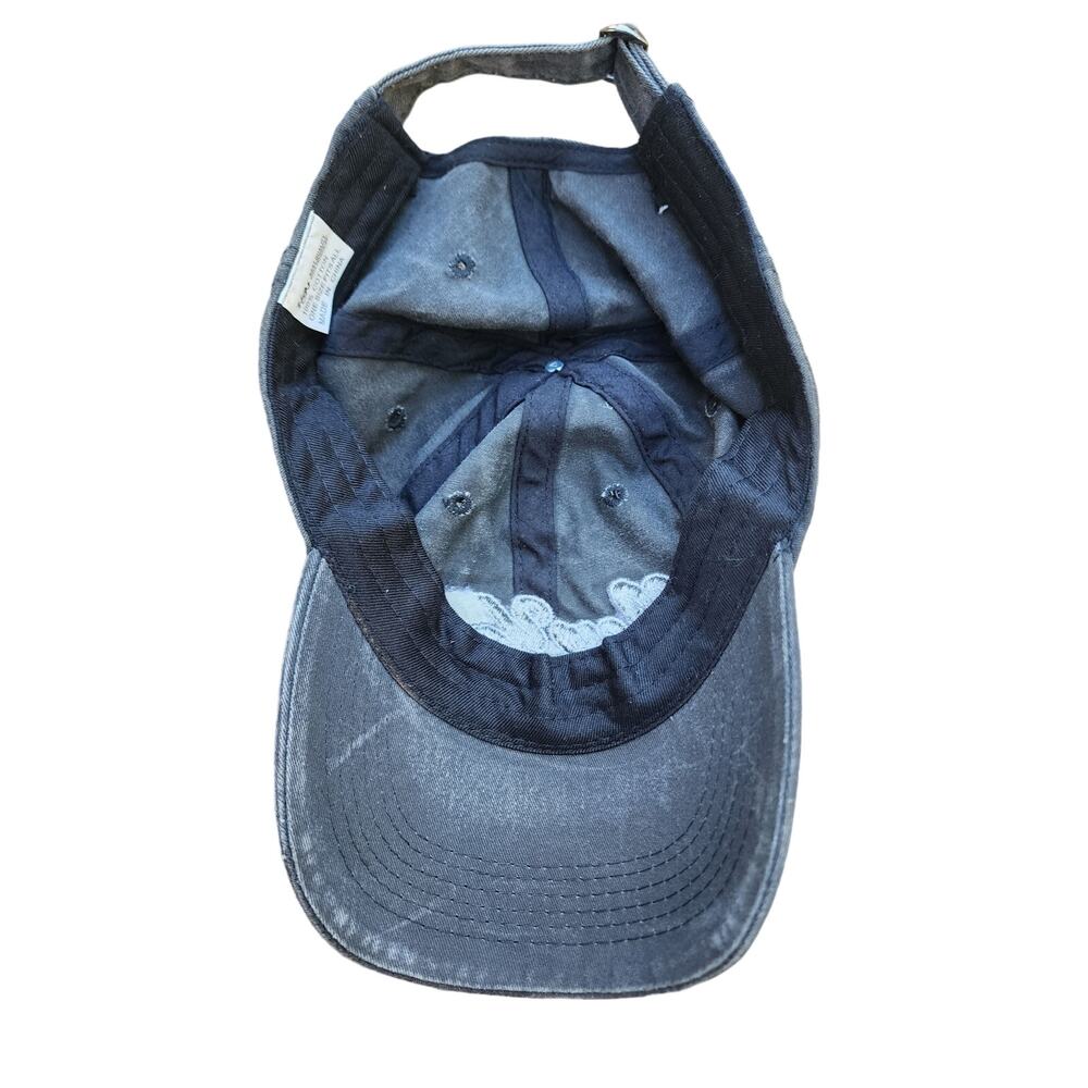 Vintage 90s New York Distressed Dad Hat | Charcoal Gray Embroidered Cap - Picture 6 of 7